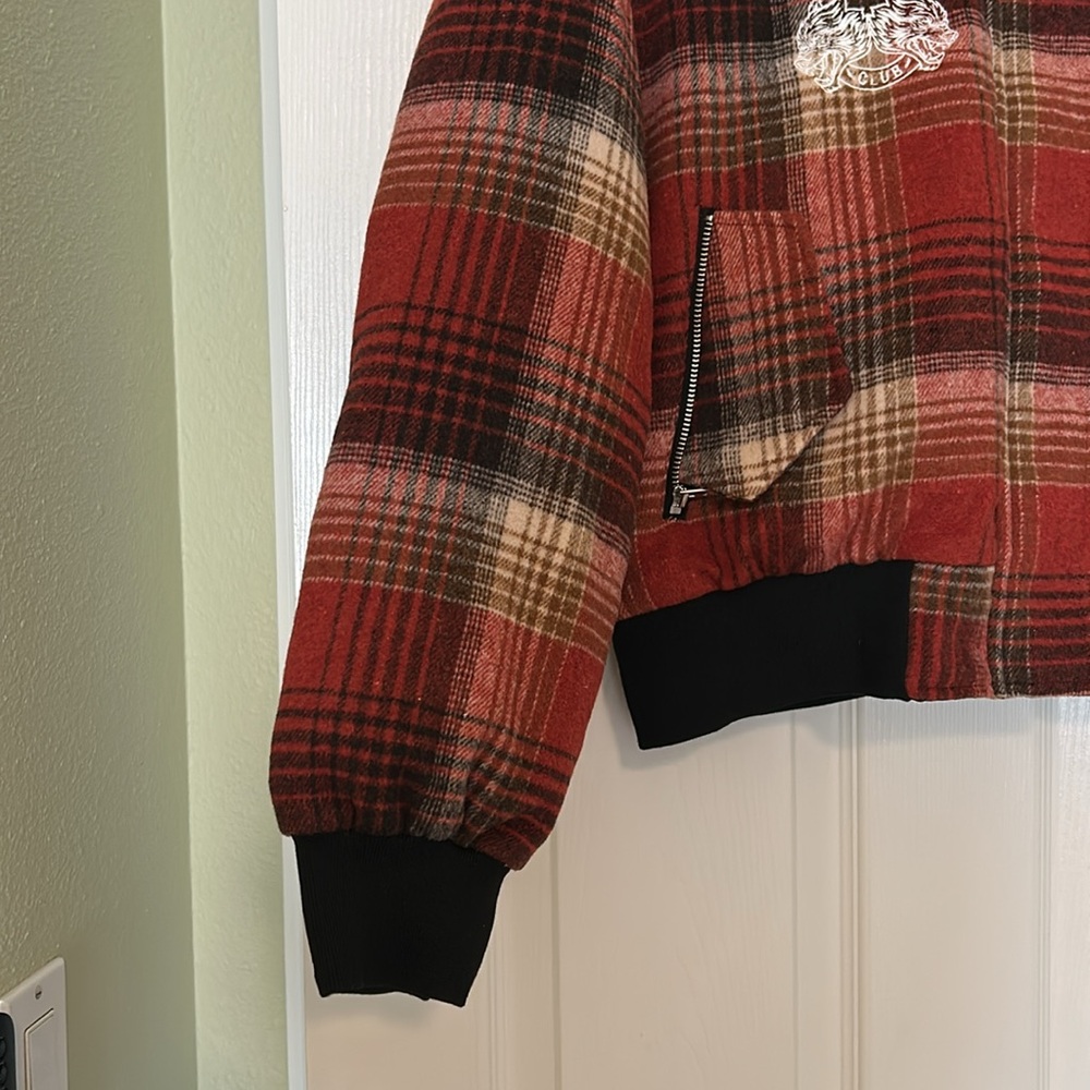 Darc Sport Red Plaid Bomber Jacket - Picture 4 of 14